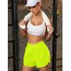 imageBlooming Jelly Womens Workout Shorts Athletic Running Shorts Crossover High Waisted Gym Shorts with Zipper Pockets 25quotNeon Green