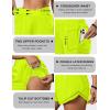 imageBlooming Jelly Womens Workout Shorts Athletic Running Shorts Crossover High Waisted Gym Shorts with Zipper Pockets 25quotNeon Green
