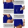 imageBlooming Jelly Womens Workout Shorts Athletic Running Shorts Crossover High Waisted Gym Shorts with Zipper Pockets 25quotRoyal Blue