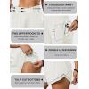 imageBlooming Jelly Womens Workout Shorts Athletic Running Shorts Crossover High Waisted Gym Shorts with Zipper Pockets 25quotWhite