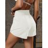 imageBlooming Jelly Womens Workout Shorts Athletic Running Shorts Crossover High Waisted Gym Shorts with Zipper Pockets 25quotWhite