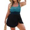 imageBlooming Jelly Women Plus Size One Piece Swimsuit Swim Dress Modest Tummy Control Bathing Suits Criss Cross Swim SuitsBlack Lake Blue