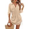 imageBlooming Jelly Womens Bathing Suit Cover Ups Bikini Swimsuit Coverup Drawstring Beach Dress ShirtApricot