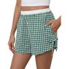 imageBlooming Jelly Womens Boxer Shorts Gingham Pajama Summer Casual High Waisted Shorts Plaid Lounge Sleep Y2k Beach BottomsGreen Plaid
