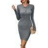 imageBlooming Jelly Womens Long Sleeve Sweater Dress Sexy Cut Out Bodycon Mini Fall Dress Trendy Ribbed Knit Ladies Winter SweaterGrey1