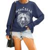 imageBlooming Jelly Womens Mama Sweatshirt Crewneck Loose Fit Soft Cute Long Sleeve Tops Ladies Graphic Casual Fall Mom ShirtsDusty Blue