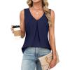imageBlooming Jelly Womens Summer Pleated Front Tank Tops Work Dressy Casual Blouses Sleeveless Trendy Shirts 2025Navy Blue