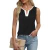 imageBlooming Jelly Womens Summer Tank Top Sleeveless Business Casual Outfits 2025 Basic Loose Dressy Work ShirtBlack White