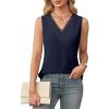 imageBlooming Jelly Womens Summer Tank Tops Trendy Sleeveless Business Casual Outfits Dressy Loose Basic Work ShirtsNavy Blue