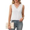 imageBlooming Jelly Womens Summer Tank Tops Trendy Sleeveless Business Casual Outfits Dressy Loose Basic Work ShirtsWhite
