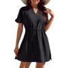 imageBlooming Jelly Womens Swimsuit Cover Ups Button Down Bathing Suit Coverups Bikini Beach Dress for SwimwearBlack