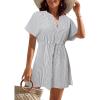 imageBlooming Jelly Womens Swimsuit Cover Ups Button Down Bathing Suit Coverups Bikini Beach Dress for SwimwearWhite Stripes