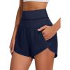 imageBlooming Jelly Womens Workout Shorts Athletic Running Shorts Summer Trendy High Waisted Gym Exercise Shorts with Pocket Dark BlueLarge