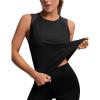 imageBlooming Jelly Womens Workout Tank Tops Loose Fit High Neck Athletic Running Crop Tanks Open Back Sleeveless Gym ShirtsBlack