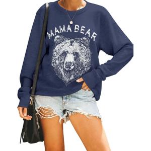 imageBlooming Jelly Womens Mama Sweatshirt Crewneck Loose Fit Soft Cute Long Sleeve Tops Ladies Graphic Casual Fall Mom ShirtsDusty Blue