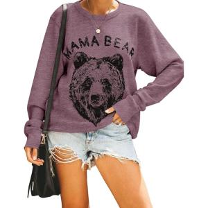 imageBlooming Jelly Womens Mama Sweatshirt Crewneck Loose Fit Soft Cute Long Sleeve Tops Ladies Graphic Casual Fall Mom ShirtsMaroon