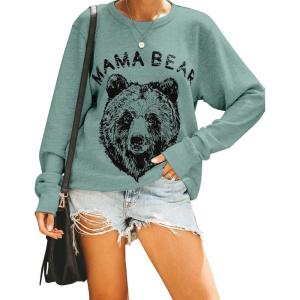imageBlooming Jelly Womens Mama Sweatshirt Crewneck Loose Fit Soft Cute Long Sleeve Tops Ladies Graphic Casual Fall Mom ShirtsTurquoise