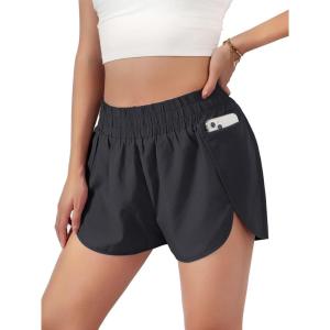 imageBlooming Jelly Womens QuickDry Running Shorts Workout Sport Layer Active Shorts with Pockets 175quotBlack
