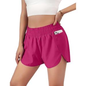 imageBlooming Jelly Womens QuickDry Running Shorts Workout Sport Layer Active Shorts with Pockets 175quotFuchsia