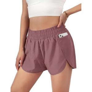imageBlooming Jelly Womens QuickDry Running Shorts Workout Sport Layer Active Shorts with Pockets 175quotLight Wine Red