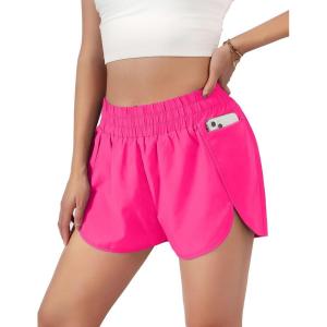 imageBlooming Jelly Womens QuickDry Running Shorts Workout Sport Layer Active Shorts with Pockets 175quotNeon Pink