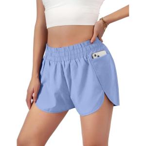 imageBlooming Jelly Womens QuickDry Running Shorts Workout Sport Layer Active Shorts with Pockets 175quotSky Blue