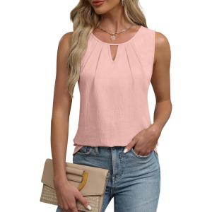 imageBlooming Jelly Womens Summer Tank Top Sleeveless Business Casual Outfits 2025 Basic Loose Dressy Work ShirtLight Pink