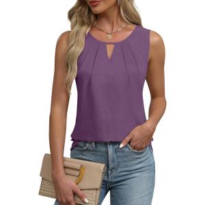 imageBlooming Jelly Womens Summer Tank Top Sleeveless Business Casual Outfits 2025 Basic Loose Dressy Work ShirtLight Purple