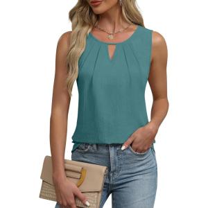 imageBlooming Jelly Womens Summer Tank Top Sleeveless Business Casual Outfits 2025 Basic Loose Dressy Work ShirtMint Green