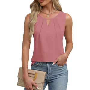 imageBlooming Jelly Womens Summer Tank Top Sleeveless Business Casual Outfits 2025 Basic Loose Dressy Work ShirtPink