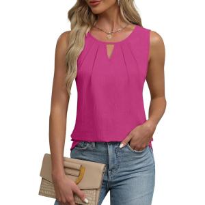 imageBlooming Jelly Womens Summer Tank Top Sleeveless Business Casual Outfits 2025 Basic Loose Dressy Work ShirtRose Pink