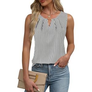 imageBlooming Jelly Womens Summer Tank Top Sleeveless Business Casual Outfits 2025 Basic Loose Dressy Work ShirtStripe 01