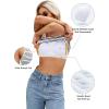 imageBlooming Jelly Women Ribbed Tank Tops with Built in Shelf Bras Sleeveless Camisole Tops Summer Cami 2025White Striped