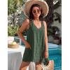 imageBlooming Jelly Womens Casual Sun Summer Dresses Swiss Polka Dot Beach Cover Up V Neck Tank Dress with PocketsArmy Green