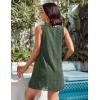 imageBlooming Jelly Womens Casual Sun Summer Dresses Swiss Polka Dot Beach Cover Up V Neck Tank Dress with PocketsArmy Green