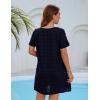 imageBlooming Jelly Womens Casual Sun Summer Dresses Swiss Polka Dot Beach Cover Up V Neck Tank Dress with PocketsBlack Short Sleeve
