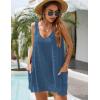 imageBlooming Jelly Womens Casual Sun Summer Dresses Swiss Polka Dot Beach Cover Up V Neck Tank Dress with PocketsBlue
