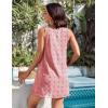 imageBlooming Jelly Womens Casual Sun Summer Dresses Swiss Polka Dot Beach Cover Up V Neck Tank Dress with PocketsCoral Red