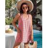 imageBlooming Jelly Womens Casual Sun Summer Dresses Swiss Polka Dot Beach Cover Up V Neck Tank Dress with PocketsCoral Red