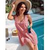 imageBlooming Jelly Womens Casual Sun Summer Dresses Swiss Polka Dot Beach Cover Up V Neck Tank Dress with PocketsCoral Red