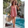 imageBlooming Jelly Womens Casual Sun Summer Dresses Swiss Polka Dot Beach Cover Up V Neck Tank Dress with PocketsCoral Red