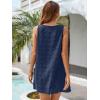 imageBlooming Jelly Womens Casual Sun Summer Dresses Swiss Polka Dot Beach Cover Up V Neck Tank Dress with PocketsDeep Blue