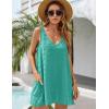imageBlooming Jelly Womens Casual Sun Summer Dresses Swiss Polka Dot Beach Cover Up V Neck Tank Dress with PocketsGreen 2