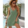 imageBlooming Jelly Womens Casual Sun Summer Dresses Swiss Polka Dot Beach Cover Up V Neck Tank Dress with PocketsGreen