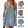 imageBlooming Jelly Womens Casual Sun Summer Dresses Swiss Polka Dot Beach Cover Up V Neck Tank Dress with PocketsHaze Blue