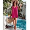 imageBlooming Jelly Womens Casual Sun Summer Dresses Swiss Polka Dot Beach Cover Up V Neck Tank Dress with PocketsHot Pink