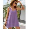 imageBlooming Jelly Womens Casual Sun Summer Dresses Swiss Polka Dot Beach Cover Up V Neck Tank Dress with PocketsLavender