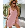 imageBlooming Jelly Womens Casual Sun Summer Dresses Swiss Polka Dot Beach Cover Up V Neck Tank Dress with PocketsLight Pink