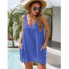 imageBlooming Jelly Womens Casual Sun Summer Dresses Swiss Polka Dot Beach Cover Up V Neck Tank Dress with PocketsRoyal Blue
