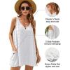 imageBlooming Jelly Womens Casual Sun Summer Dresses Swiss Polka Dot Beach Cover Up V Neck Tank Dress with PocketsWhite